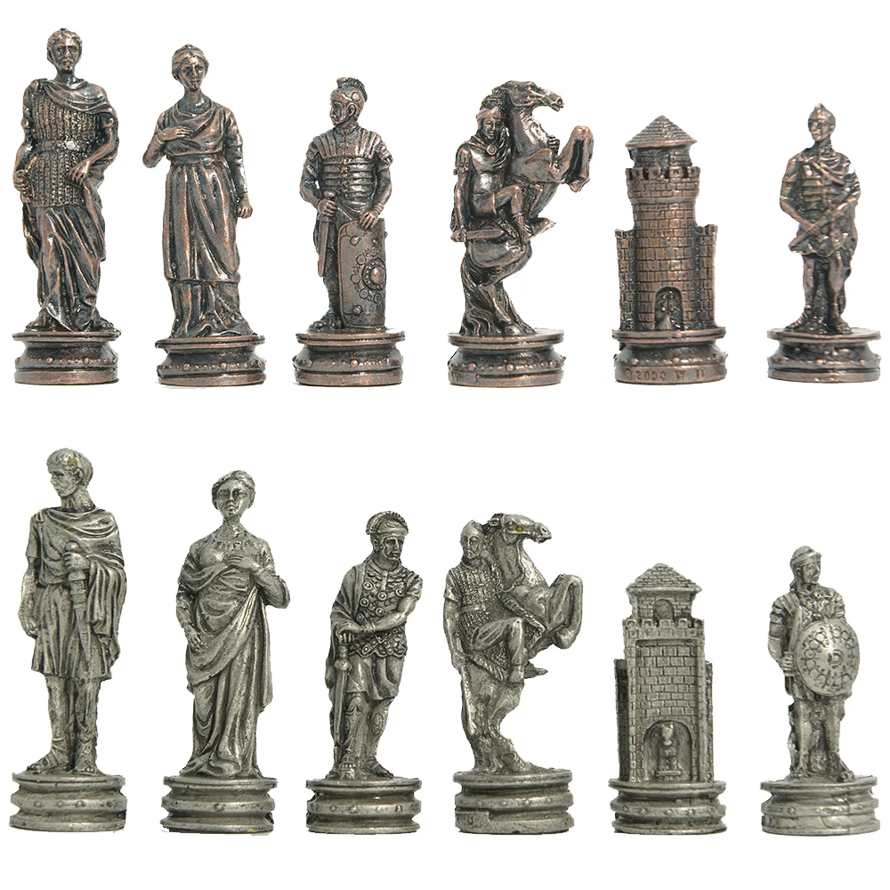 Board Game Ww2 - 32 Metal Characters Chess with Artificial