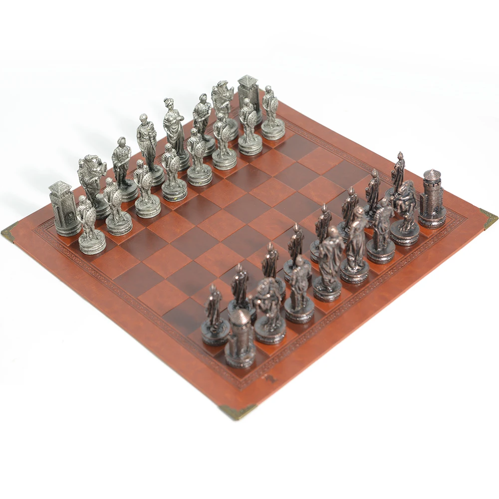 32 Metal Characters Chess with - مراجعة Board Game Ww2 وسعره