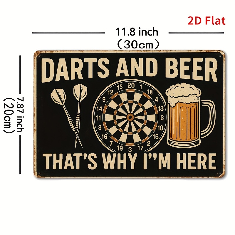 Tin Sign - Darts Board Beer Mu - مراجعة Board Game Quote وسعره