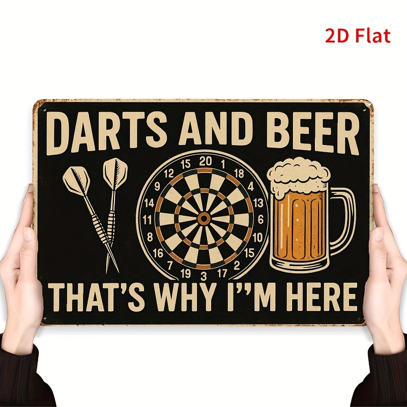 Tin Sign - Darts Board Beer Mu - مراجعة Board Game Quote وسعره