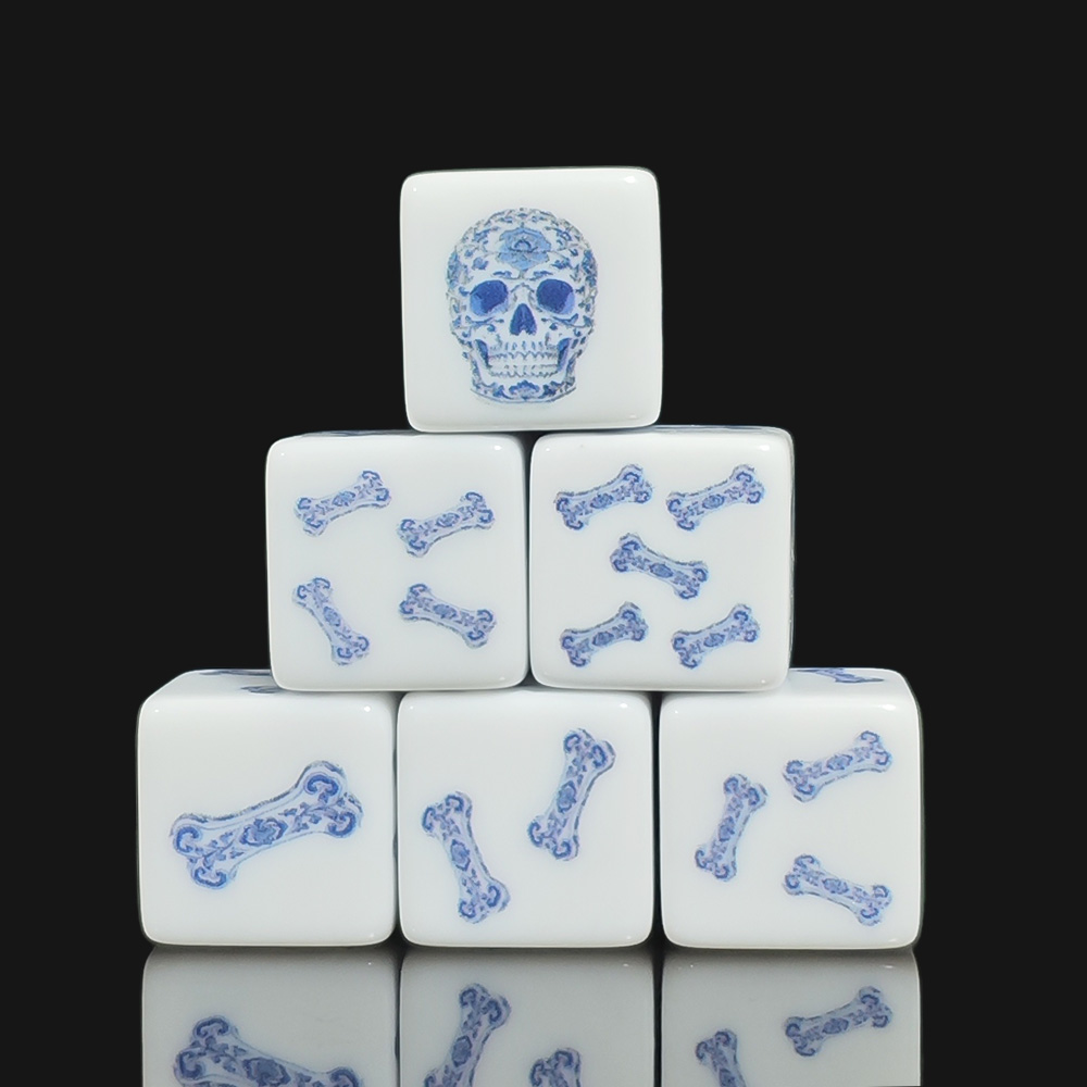12Pcs 16MM Blue Floral Skull A - مراجعة Board Game Print وسعره