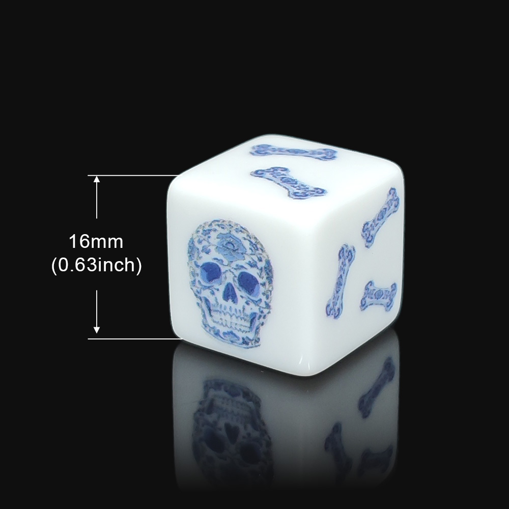 12Pcs 16MM Blue Floral Skull A - مراجعة Board Game Print وسعره