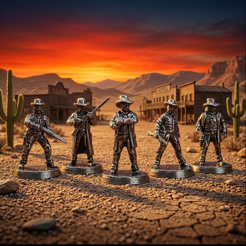 Wild West Metal Miniatures Set - مراجعة Board Game Wild Wild وسعره