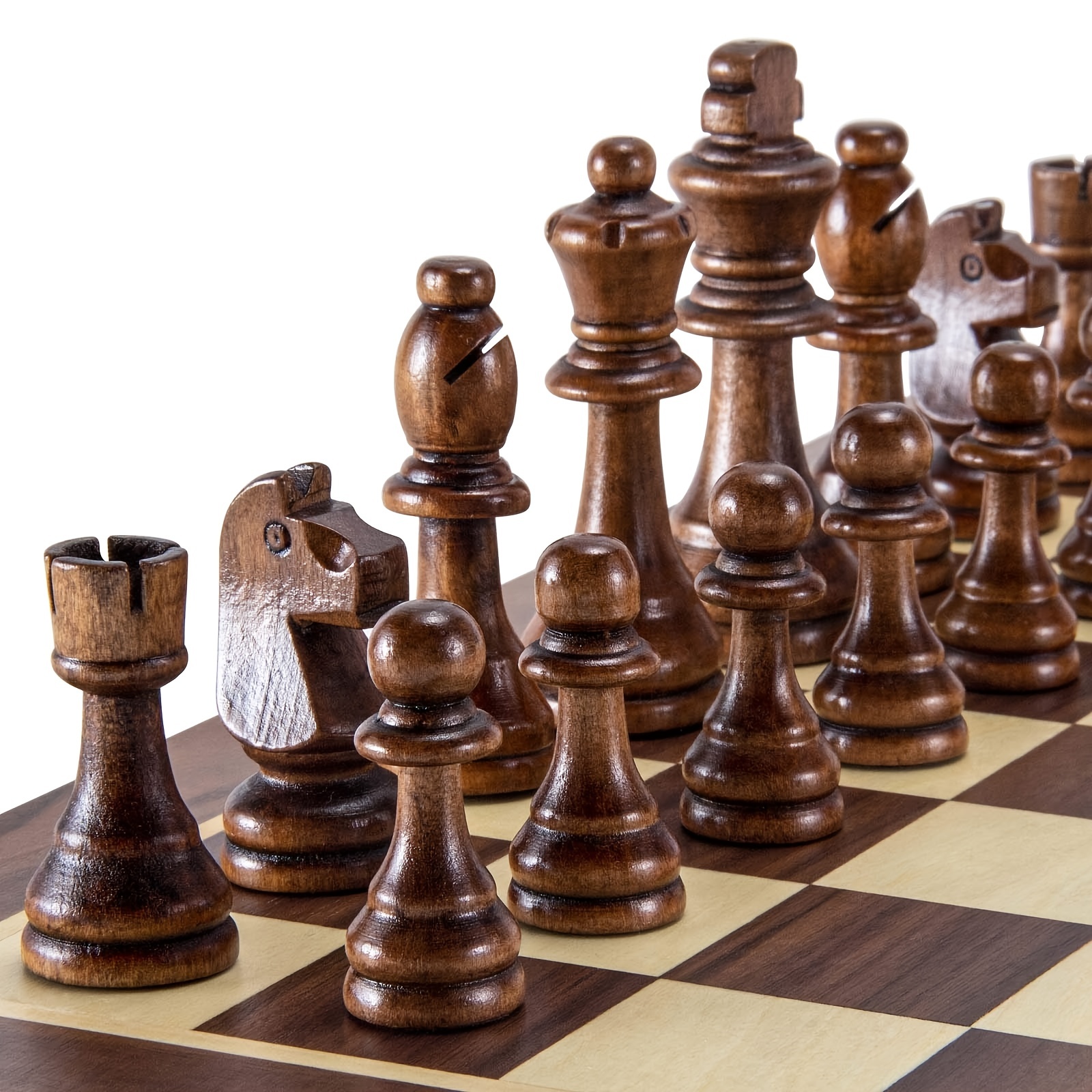 32 Pieses Wooden Chess Standar - مراجعة Board Game Ww2 وسعره