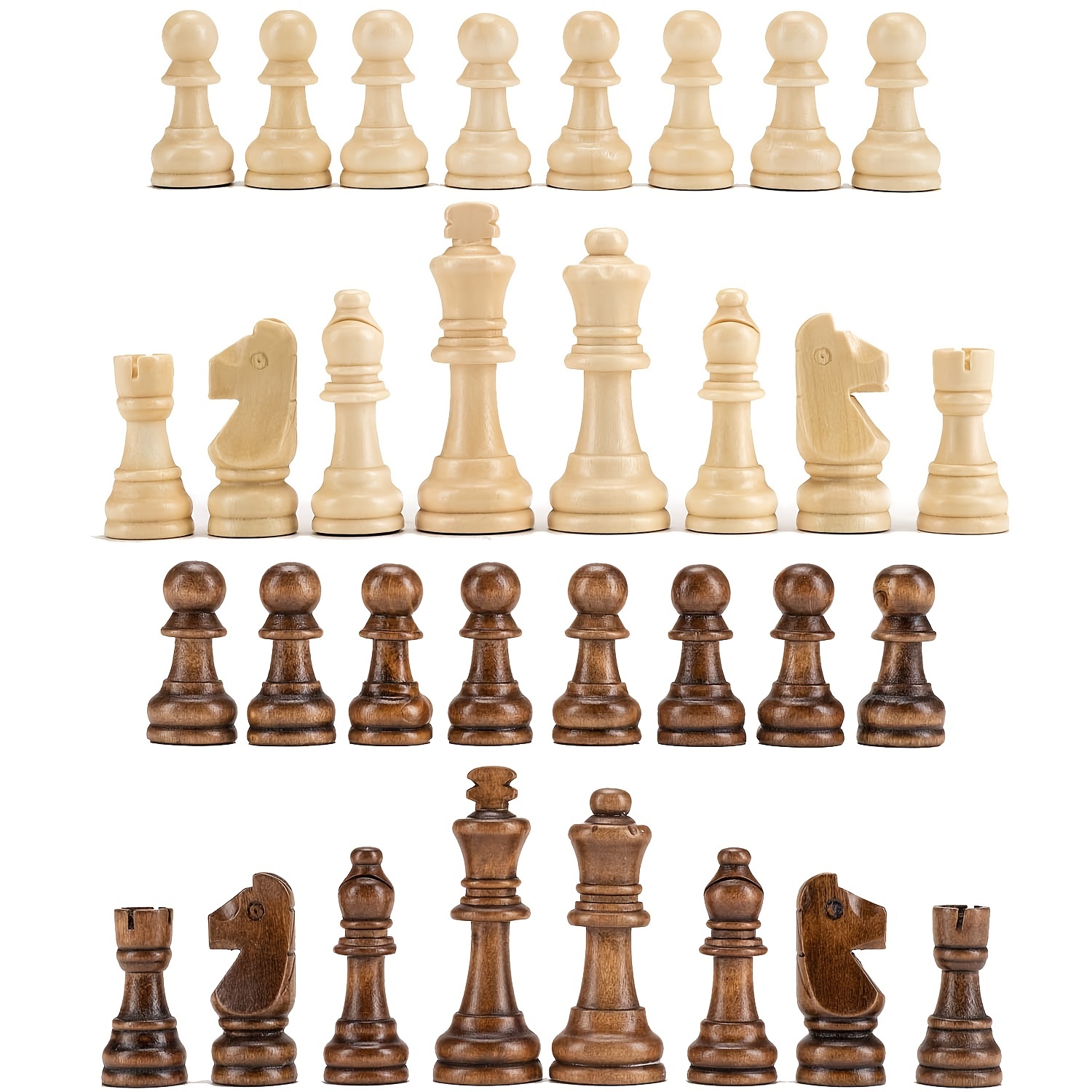 32 Pieses Wooden Chess Standar - مراجعة Board Game Ww2 وسعره