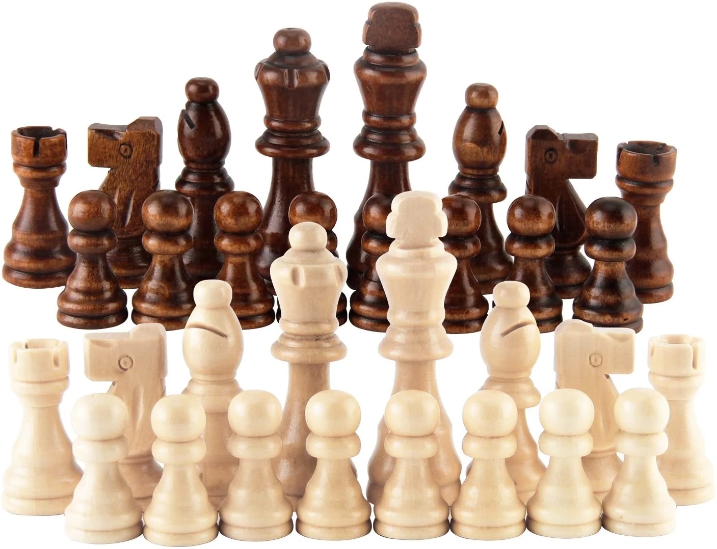 32 Pieses Wooden Chess Standar - مراجعة Board Game Ww2 وسعره