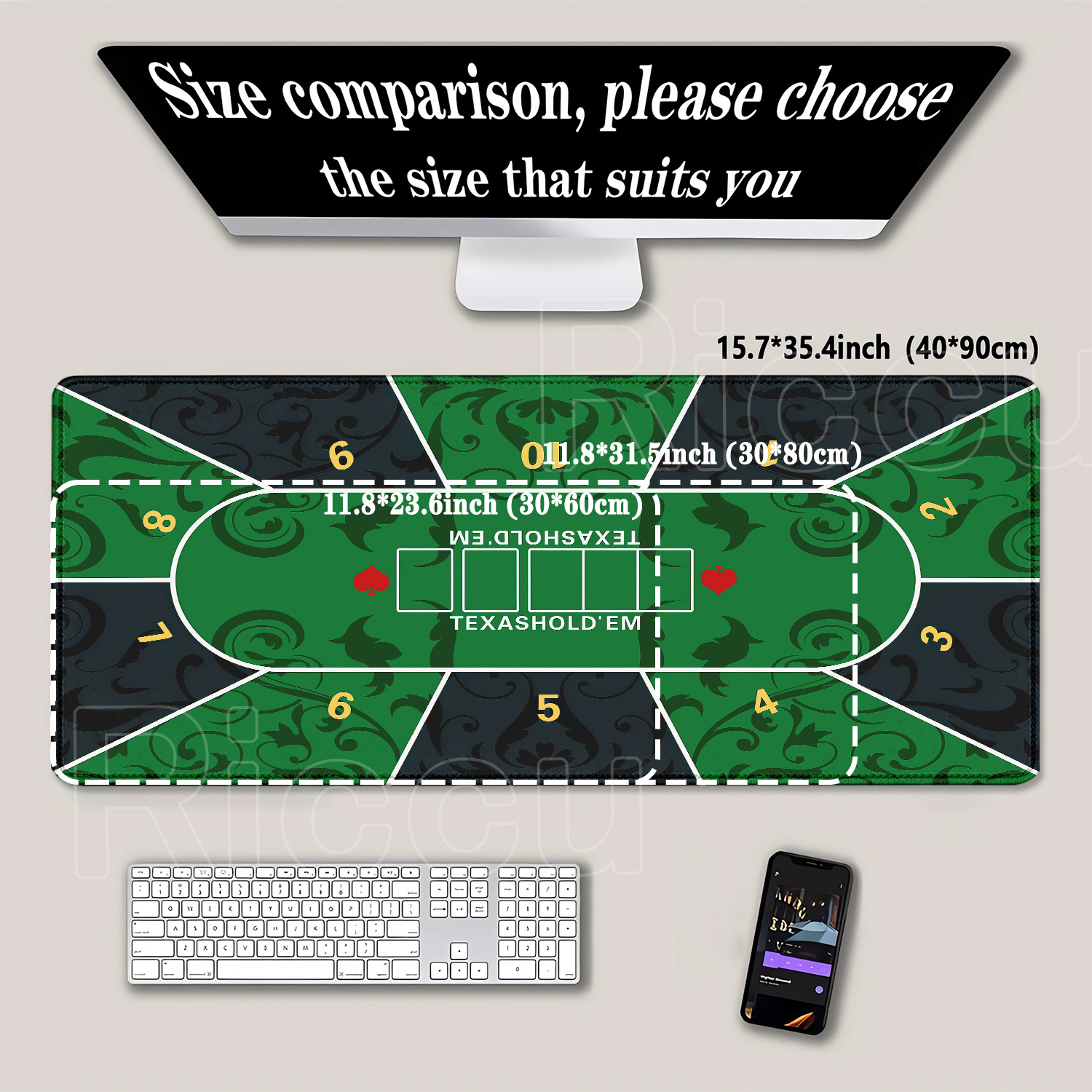 Mousepad Texas Hold’em poker R - مراجعة Board Game Print وسعره