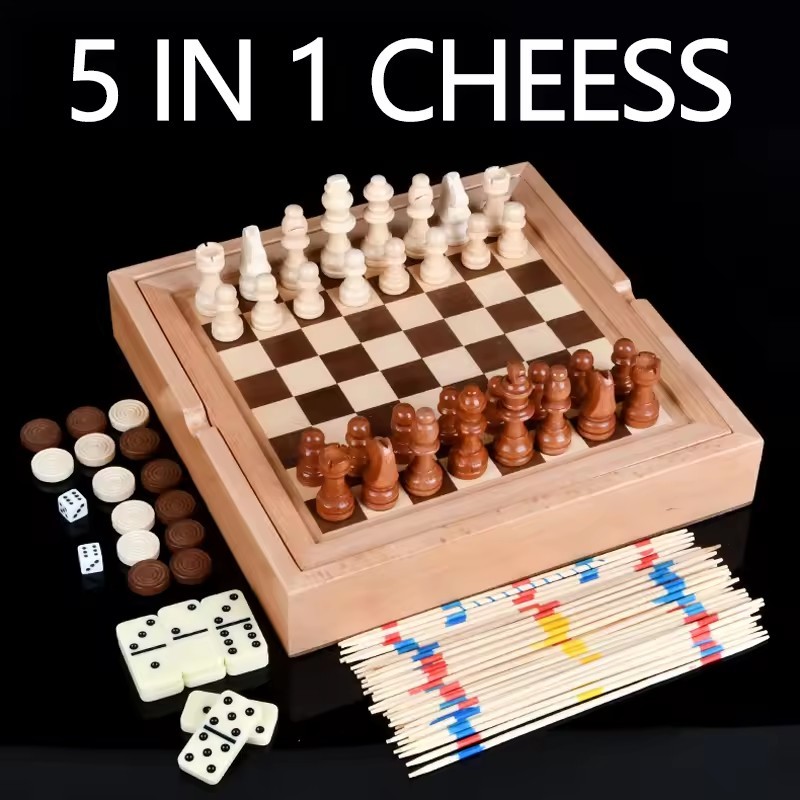 5 in 1 Wooden Chess Board Hand - مراجعة Board Game Yearbook وسعره