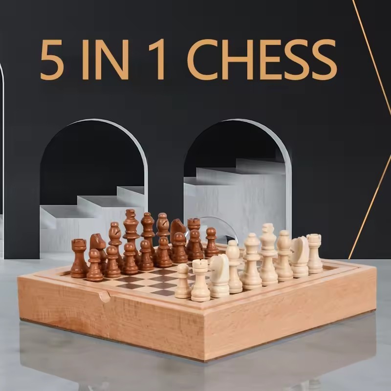 5 in 1 Wooden Chess Board Hand - مراجعة Board Game Yearbook وسعره