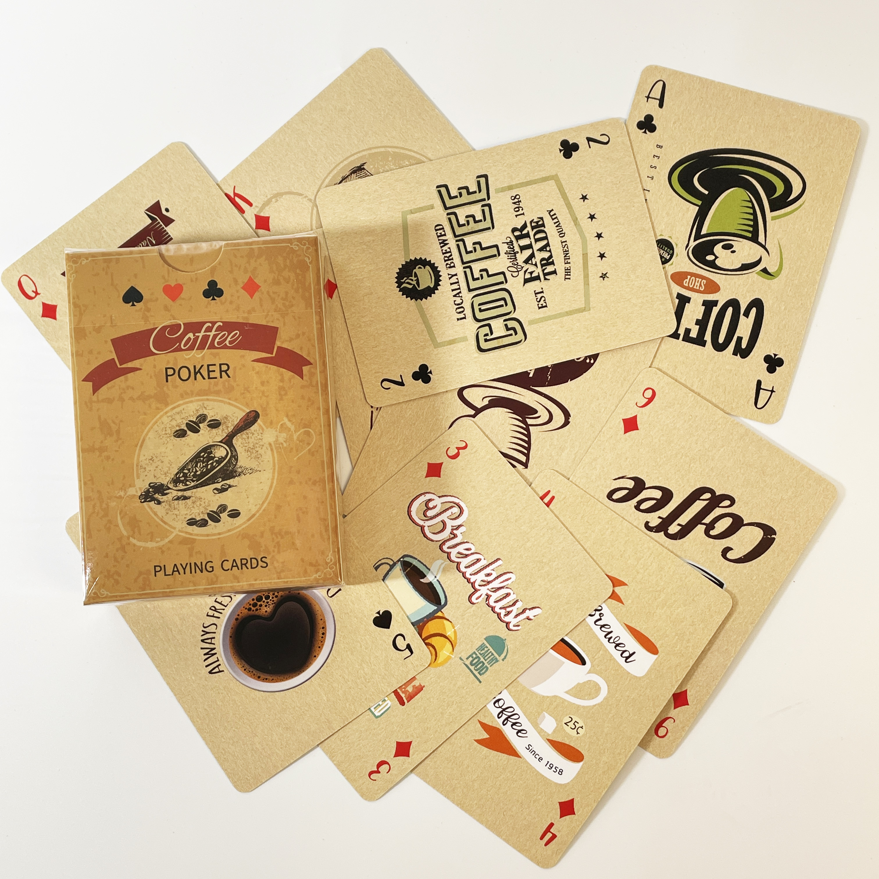 1Set Vintage Coffee bean Playi - مراجعة Board Game Print وسعره